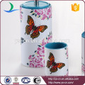 Hermosa mariposa etiqueta de cerámica de 5 piezas de toalla de baño conjunto de regalo